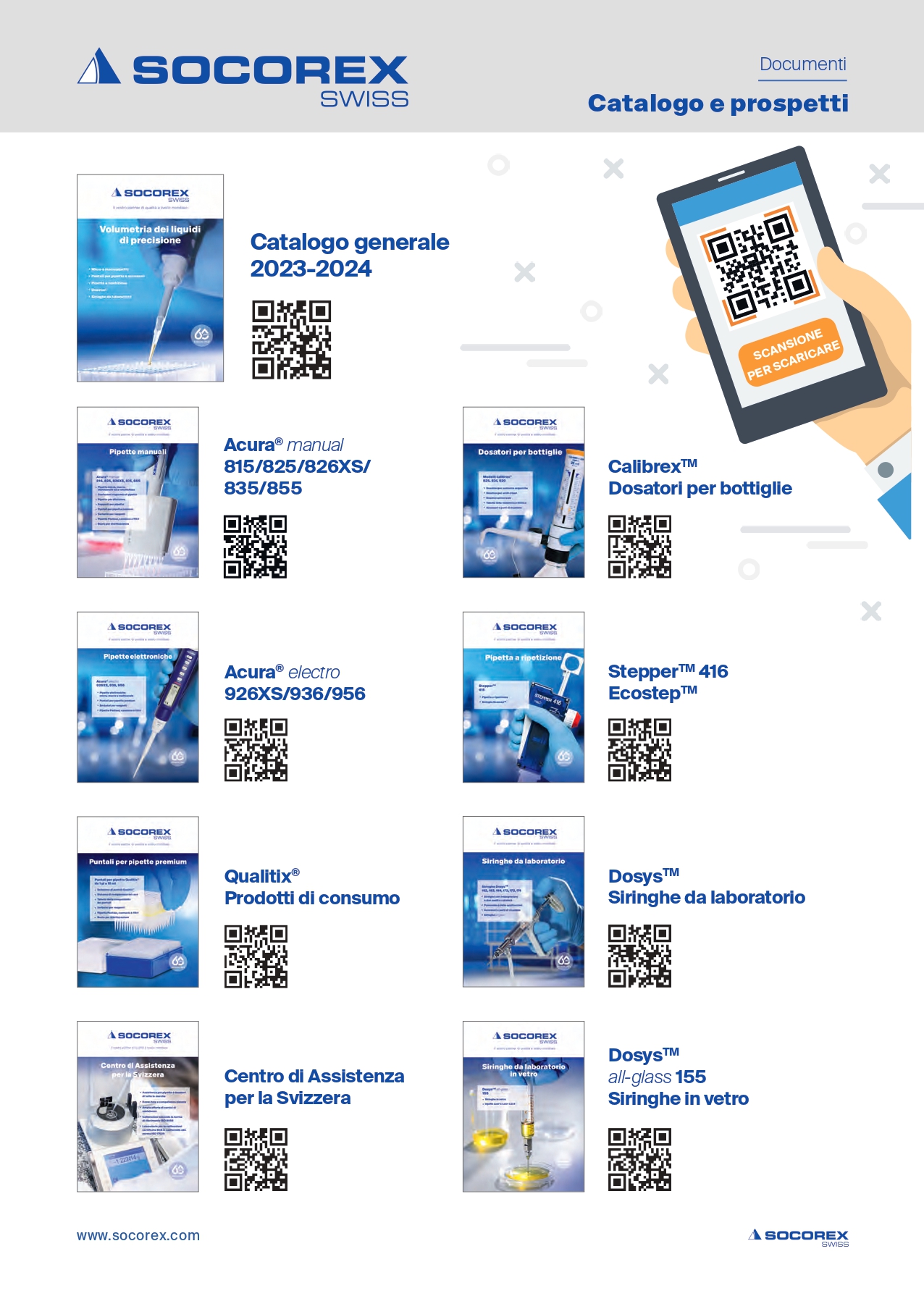 QR codes all documentation Flyer Socorex IT page 0001