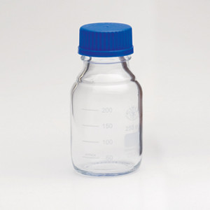 Graduated glass reagent bottles with screw cap