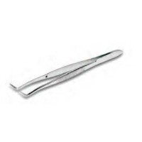 Curved tweezers with stainless steel guide