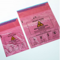 Bags for transporting biological tamper-evident material Security System