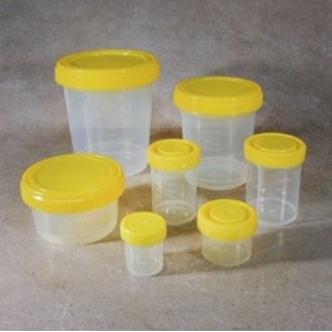 Disposable container with screw cap